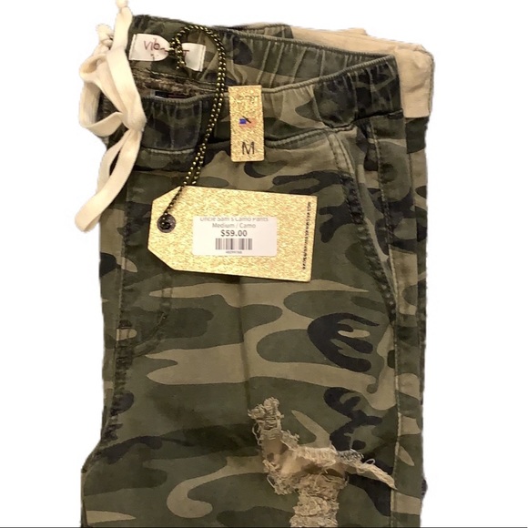 Camo Cargo Distressed Pants - Picture 2 of 2